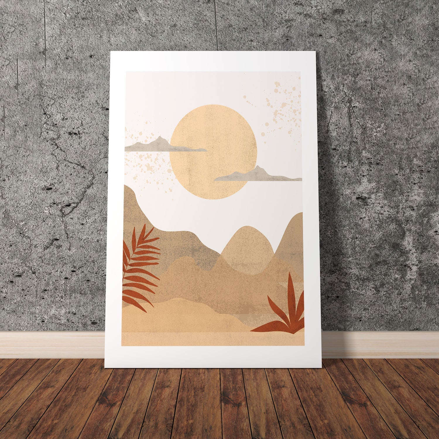 Wes Co Gallery Poster Boho Desert Landscape 8 x 10" Home Goods - Nordic Border or edge to edge Art Print