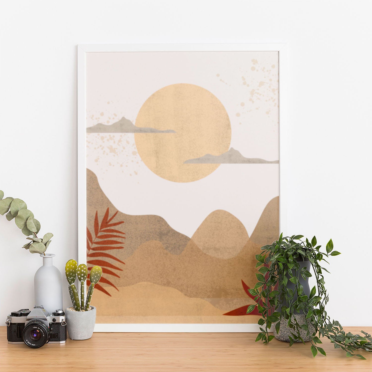 Wes Co Gallery Poster Boho Desert Landscape 11 x 17" Home Goods - Nordic Border or edge to edge Art Print