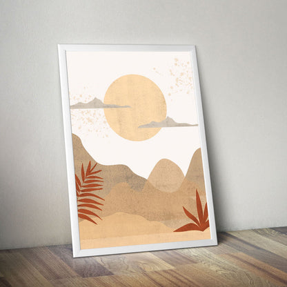 Wes Co Gallery Poster Boho Desert Landscape 11 x 17" Home Goods - Nordic Border or edge to edge Art Print