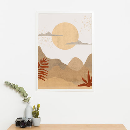 Wes Co Gallery Poster Boho Desert Landscape 11 x 17" Home Goods - Nordic Border or edge to edge Art Print