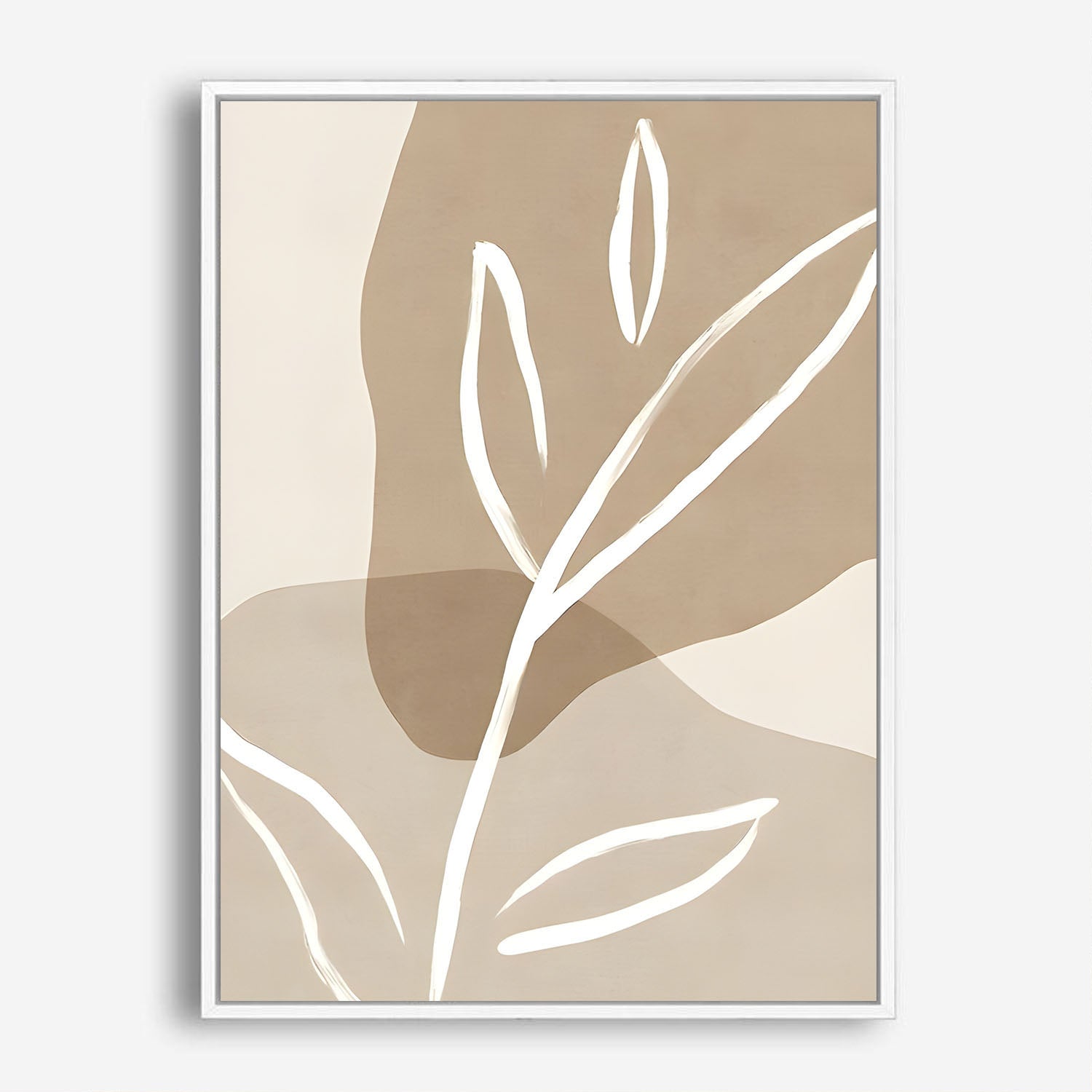 Wes Co Gallery Poster Neutral Leaf Silhouette 8 x 10" Home Goods - Nordic Border or edge to edge Art Print