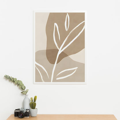 Wes Co Gallery Poster Neutral Leaf Silhouette 11 x 17" Home Goods - Nordic Border or edge to edge Art Print