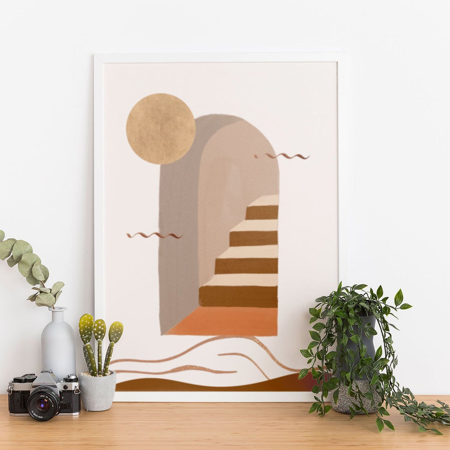 Wes Co Gallery Poster Golden Archway Staircase 11 x 17" Home Goods - Nordic Border or edge to edge Art Print