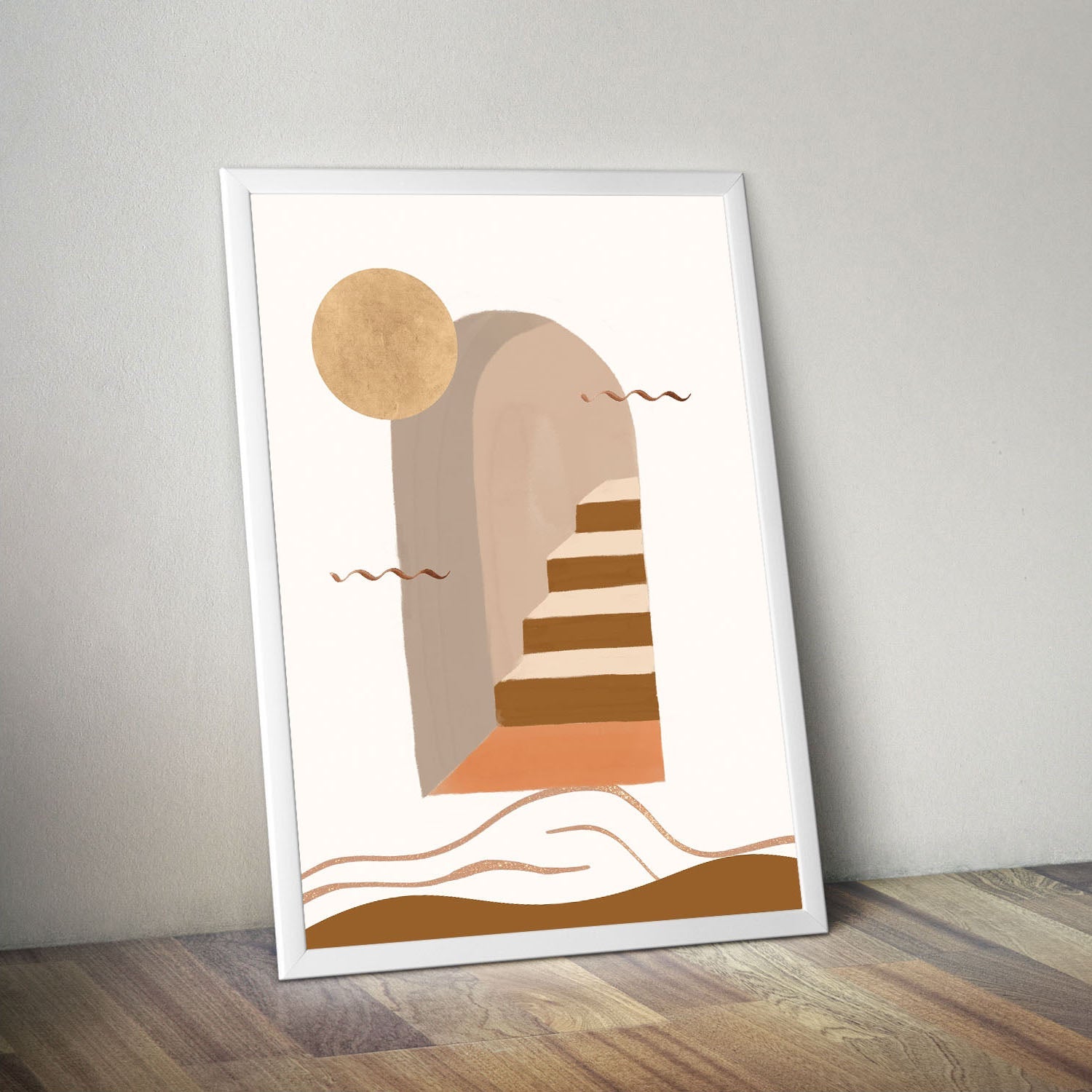 Wes Co Gallery Poster Golden Archway Staircase 11 x 17" Home Goods - Nordic Border or edge to edge Art Print