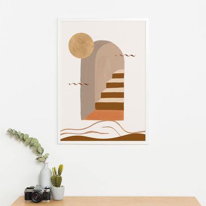 Wes Co Gallery Poster Golden Archway Staircase 11 x 17" Home Goods - Nordic Border or edge to edge Art Print