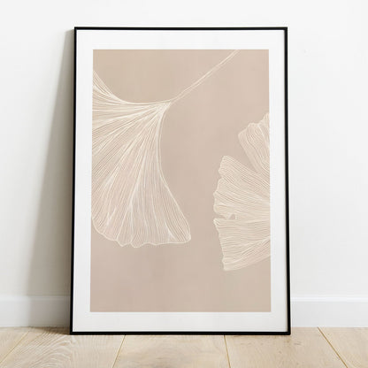 Wes Co Gallery Poster Delicate Ginkgo Leaves 5 x 7" Home Goods - Nordic Border or edge to edge Art Print