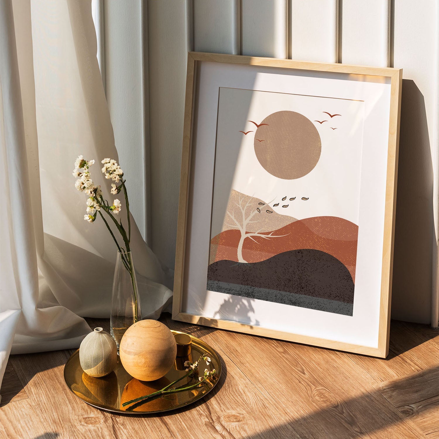 Wes Co Gallery Poster Serene Sunset Landscape 5 x 7" Home Goods - Nordic Border or edge to edge Art Print