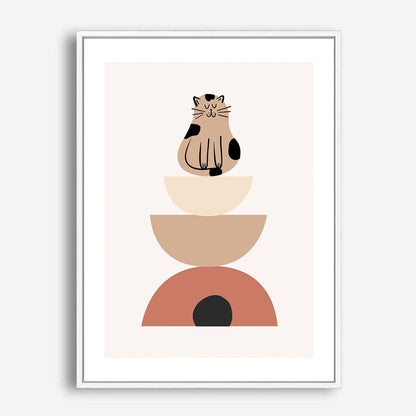 Wes Co Gallery Poster Zen Cat Geometry 5 x 7" Home Goods - Nordic Border or edge to edge Art Print