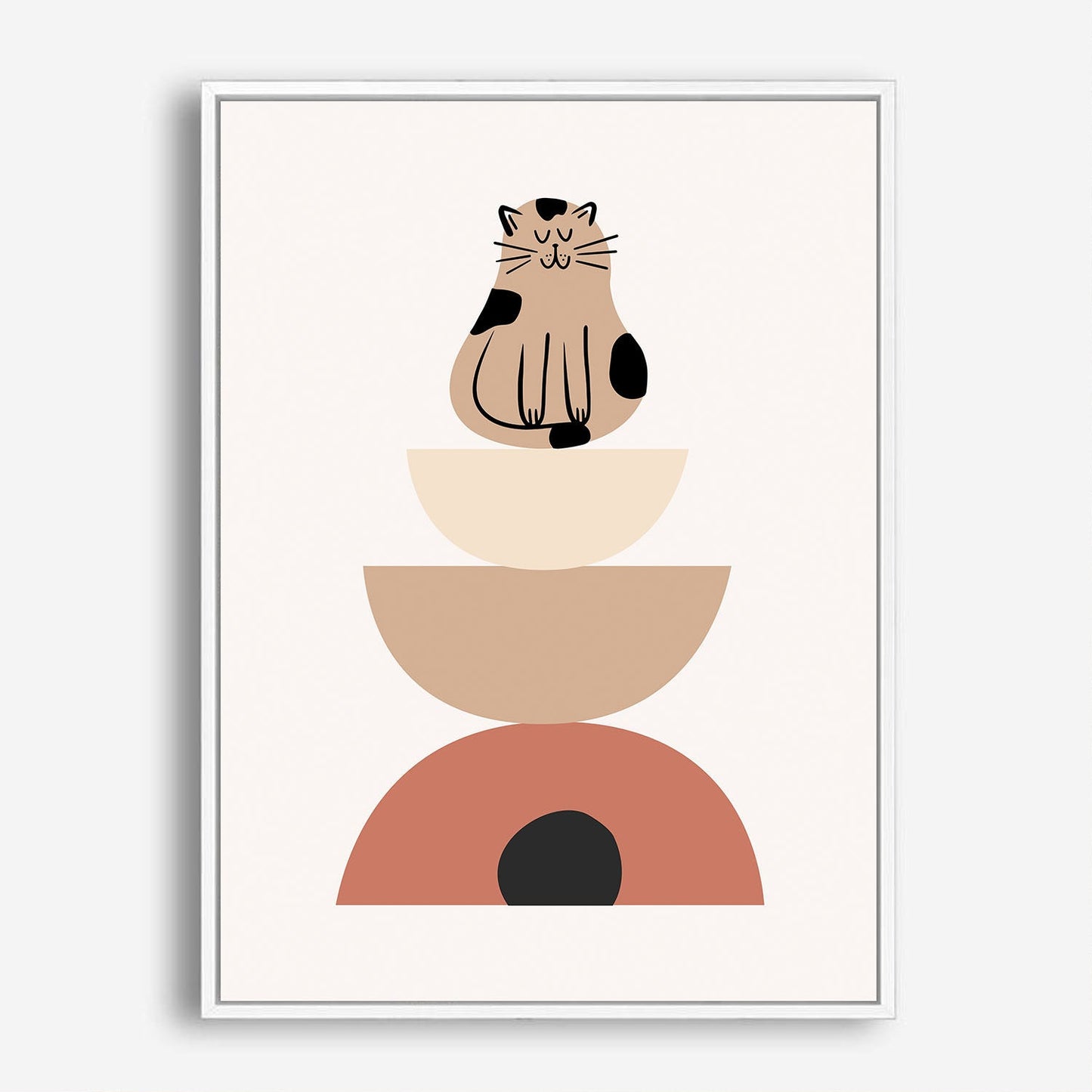 Wes Co Gallery Poster Zen Cat Geometry 8 x 10" Home Goods - Nordic Border or edge to edge Art Print