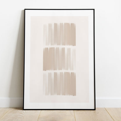 Wes Co Gallery Poster Textured Neutral Stripes 5 x 7" Home Goods - Nordic Border or edge to edge Art Print