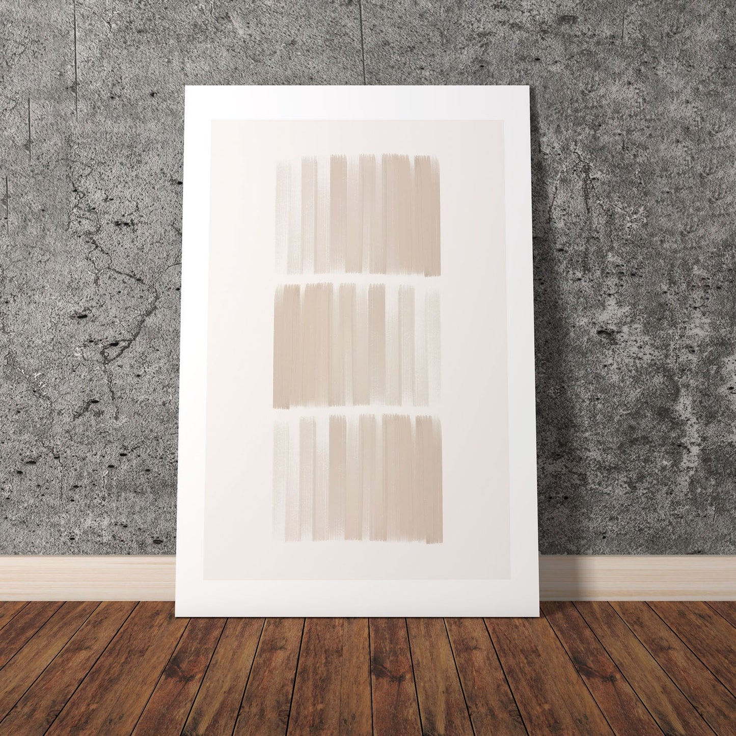 Wes Co Gallery Poster Textured Neutral Stripes 8 x 10" Home Goods - Nordic Border or edge to edge Art Print