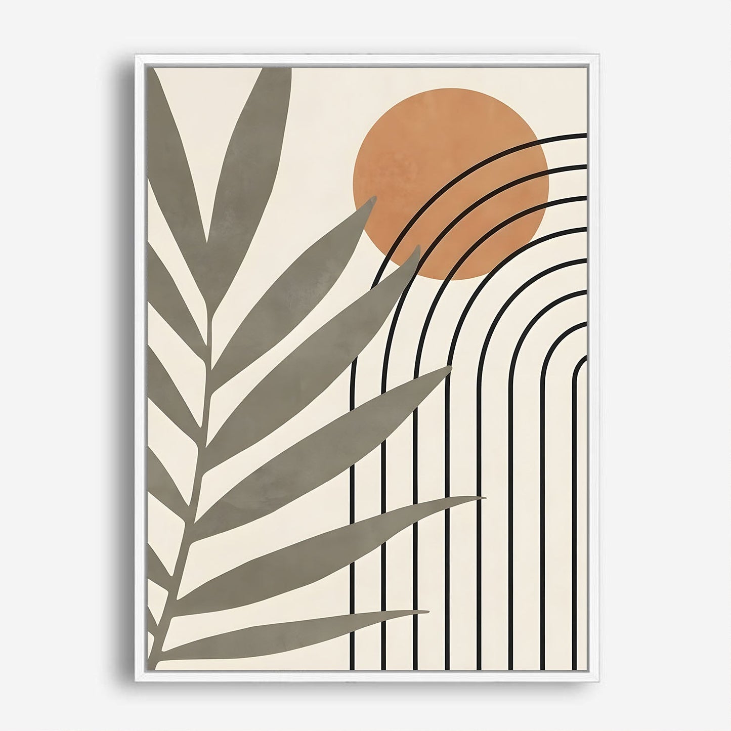 Wes Co Gallery Poster Palm and Sun Geometric Design 8 x 10" Home Goods - Nordic Border or edge to edge Art Print