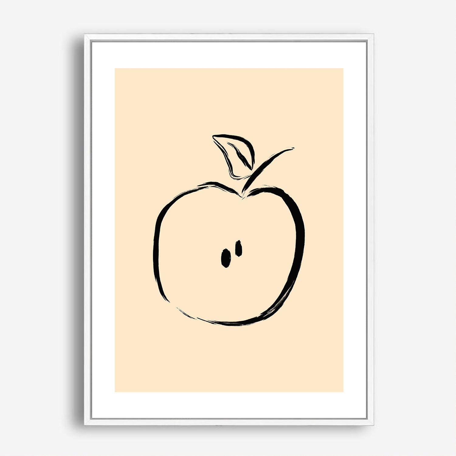 Wes Co Gallery Poster Minimalist Apple Sketch 5 x 7" Home Goods - Nordic Border or edge to edge Art Print