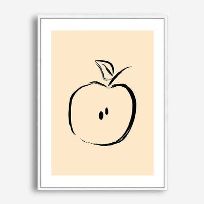 Wes Co Gallery Poster Minimalist Apple Sketch 5 x 7" Home Goods - Nordic Border or edge to edge Art Print