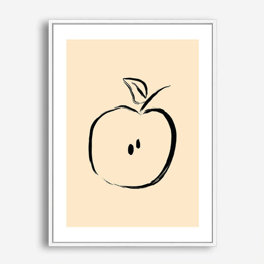 Wes Co Gallery Poster Minimalist Apple Sketch 5 x 7" Home Goods - Nordic Border or edge to edge Art Print