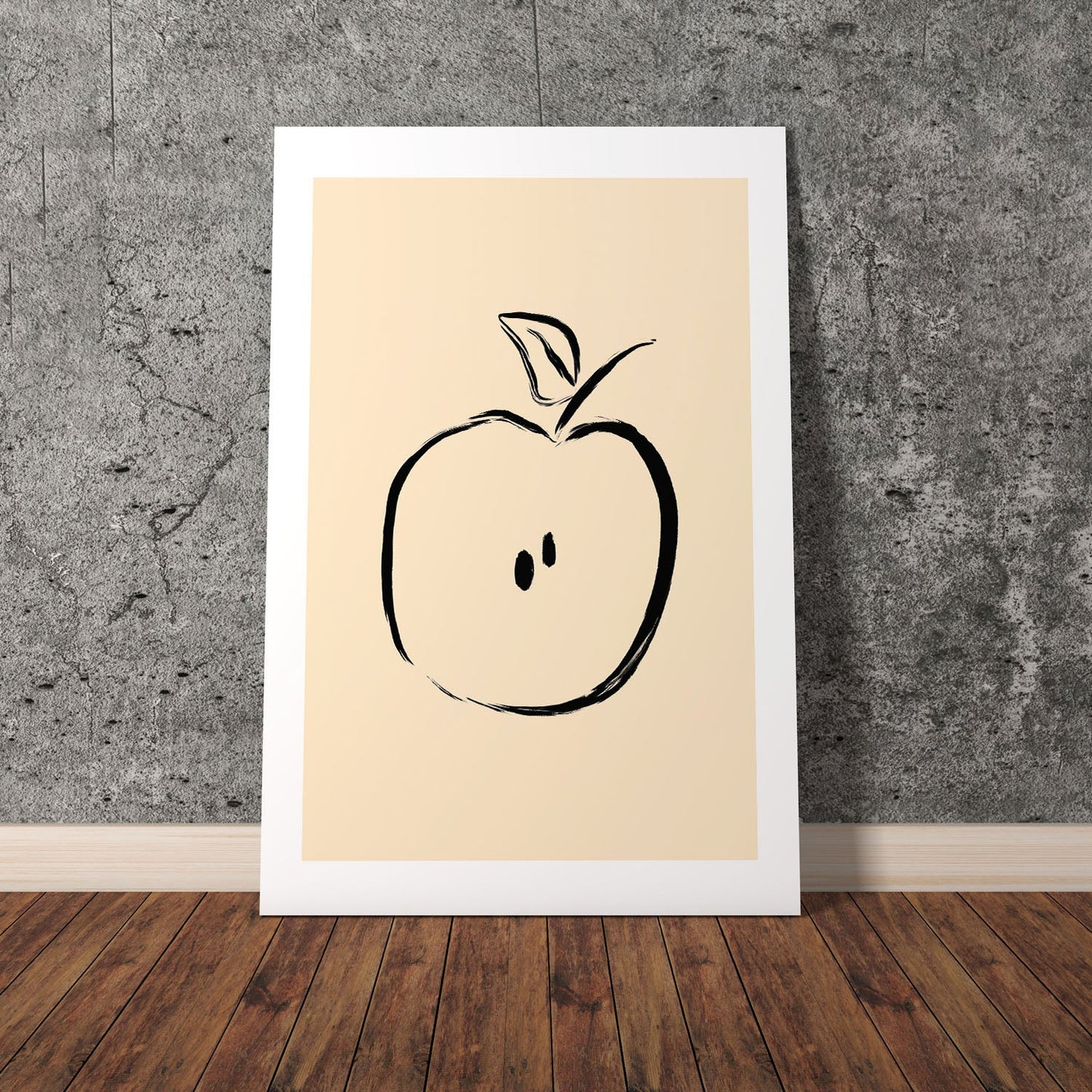 Wes Co Gallery Poster Minimalist Apple Sketch 8 x 10" Home Goods - Nordic Border or edge to edge Art Print