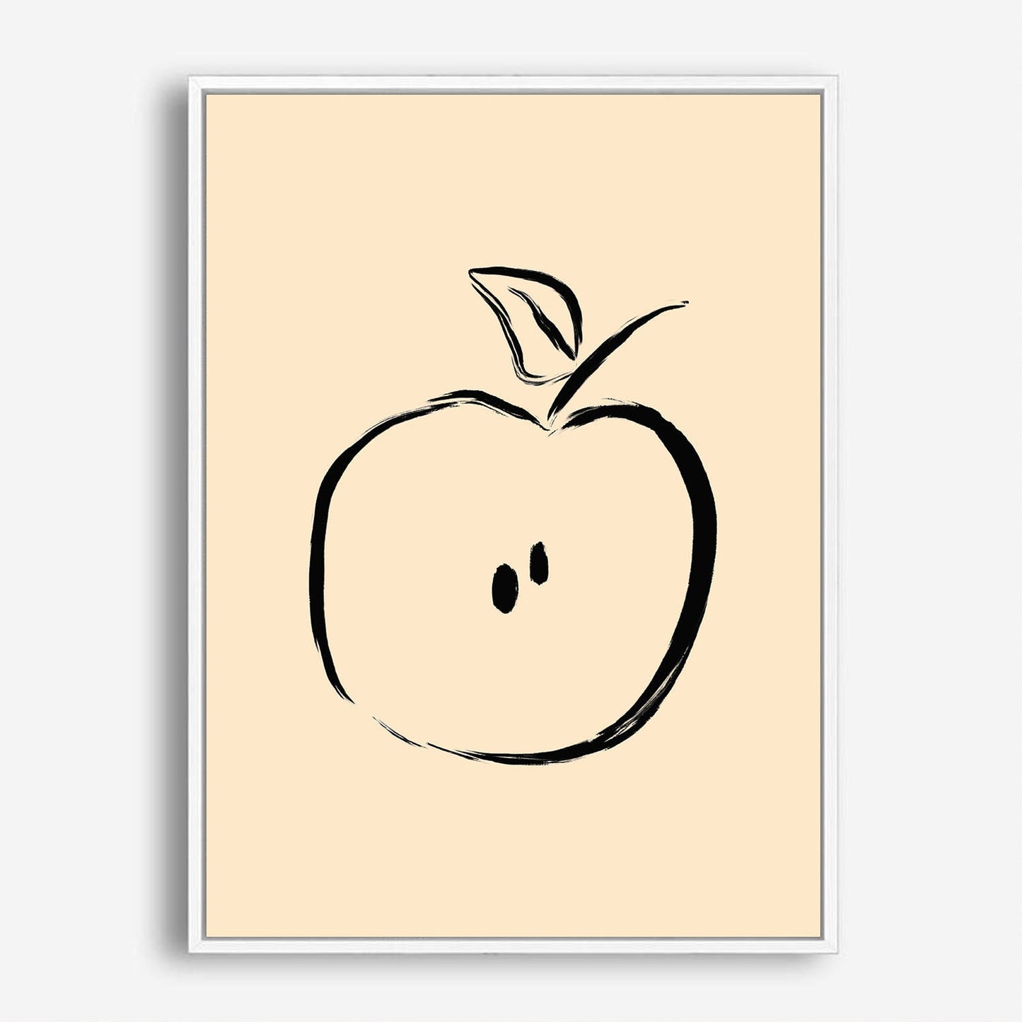 Wes Co Gallery Poster Minimalist Apple Sketch 8 x 10" Home Goods - Nordic Border or edge to edge Art Print