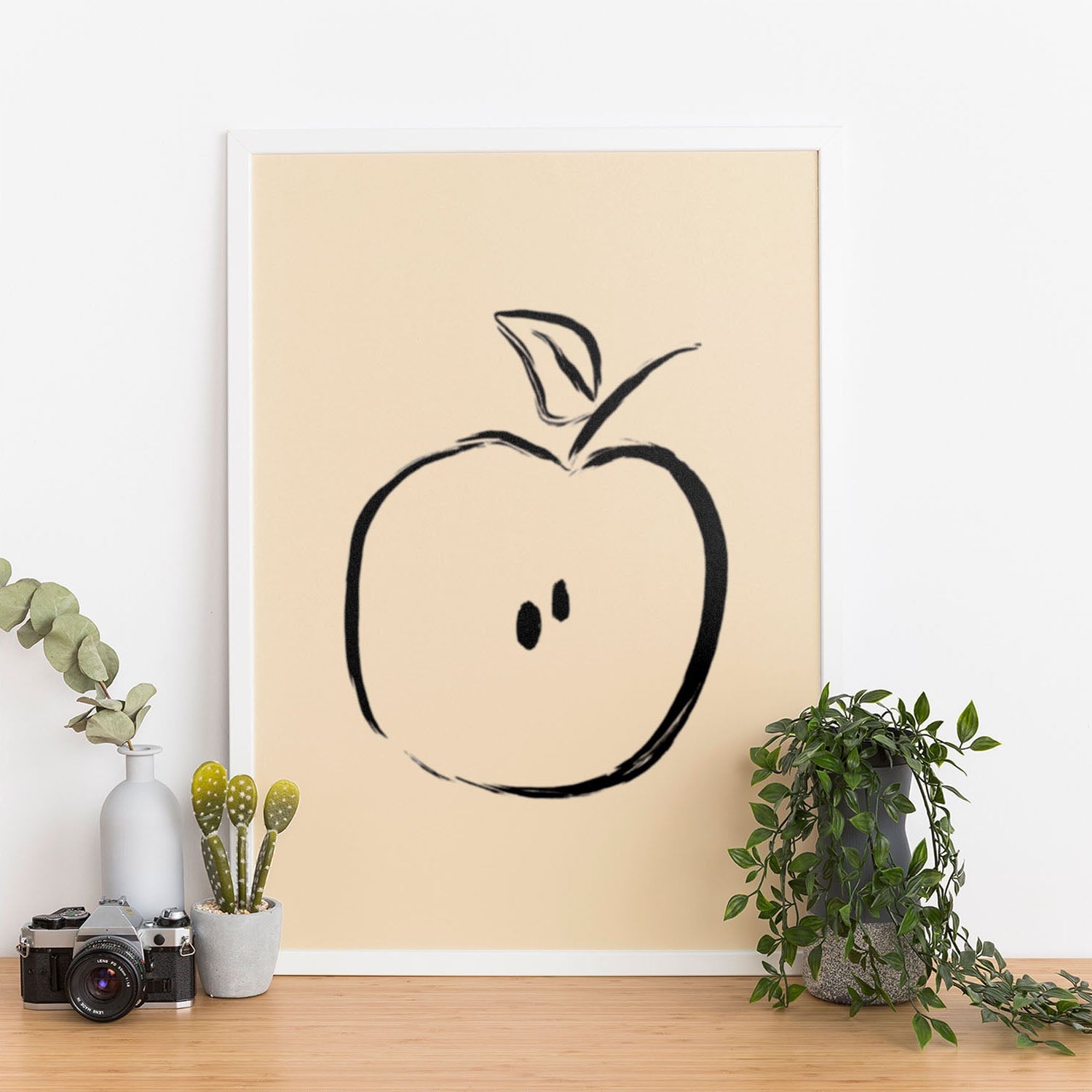 Wes Co Gallery Poster Minimalist Apple Sketch 11 x 17" Home Goods - Nordic Border or edge to edge Art Print