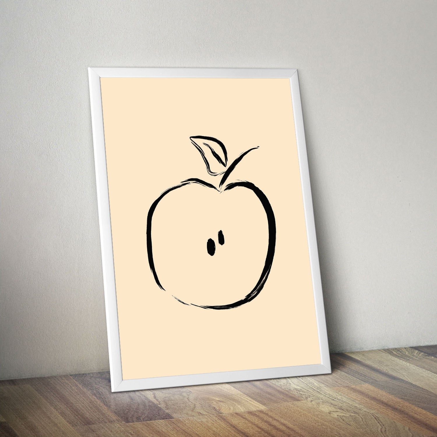 Wes Co Gallery Poster Minimalist Apple Sketch 11 x 17" Home Goods - Nordic Border or edge to edge Art Print