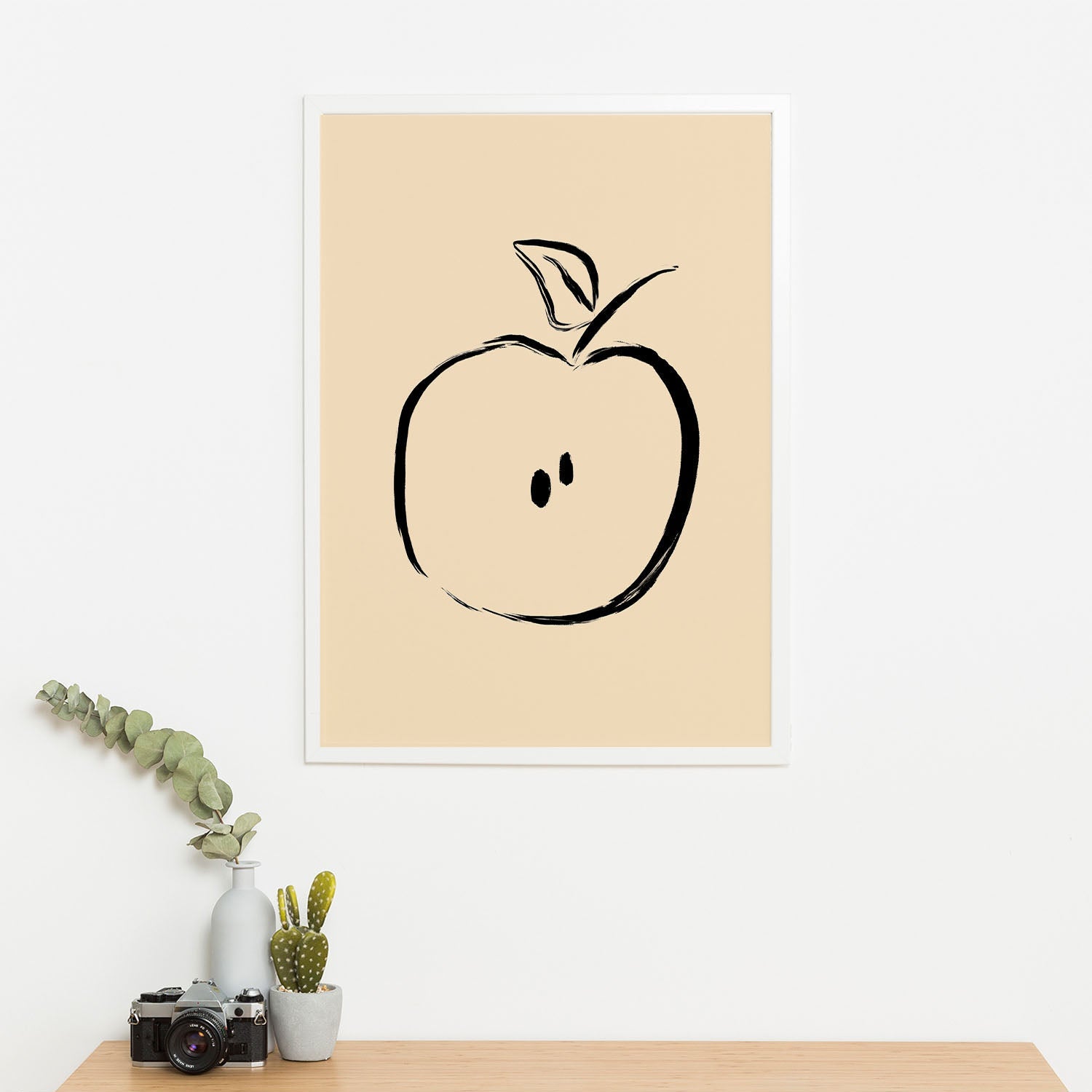 Wes Co Gallery Poster Minimalist Apple Sketch 11 x 17" Home Goods - Nordic Border or edge to edge Art Print