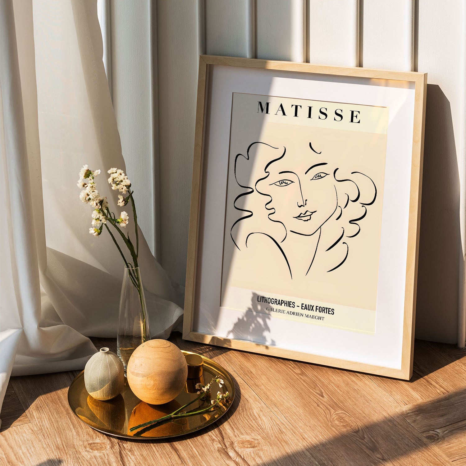 Wes Co Gallery Poster Matisse Elegant Line Portrait 5 x 7" Home Goods - Nordic Border or edge to edge Art Print