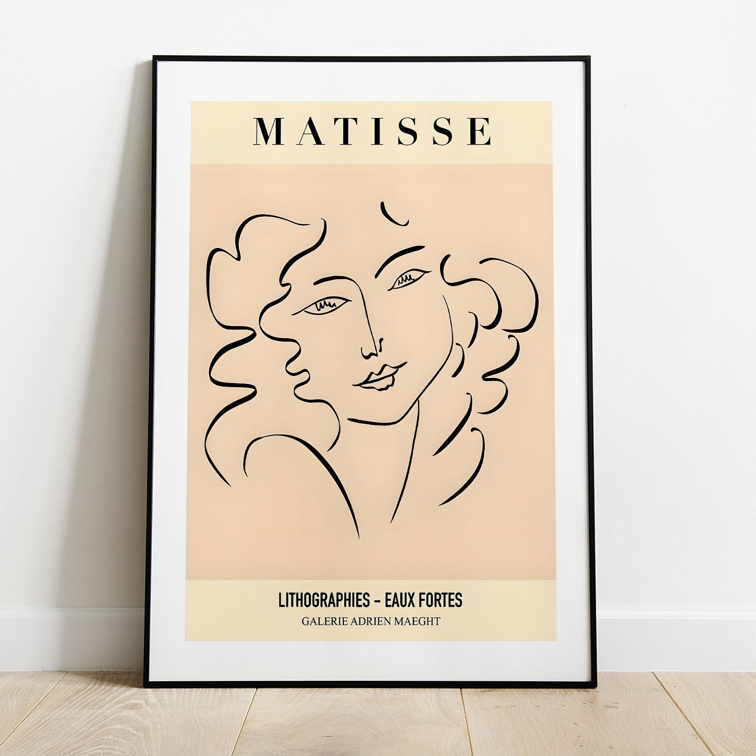 Wes Co Gallery Poster Matisse Elegant Line Portrait 5 x 7" Home Goods - Nordic Border or edge to edge Art Print