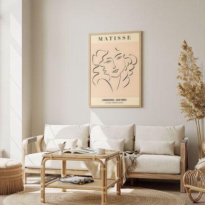 Wes Co Gallery Poster Matisse Elegant Line Portrait 8 x 10" Home Goods - Nordic Border or edge to edge Art Print