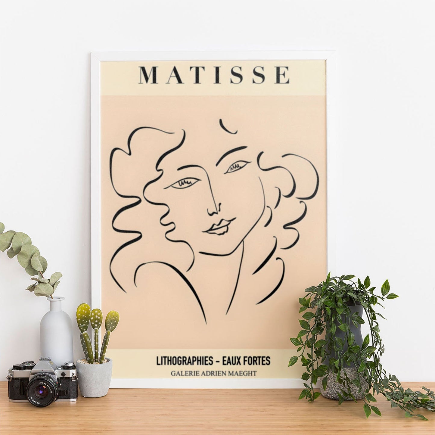 Wes Co Gallery Poster Matisse Elegant Line Portrait 11 x 17" Home Goods - Nordic Border or edge to edge Art Print