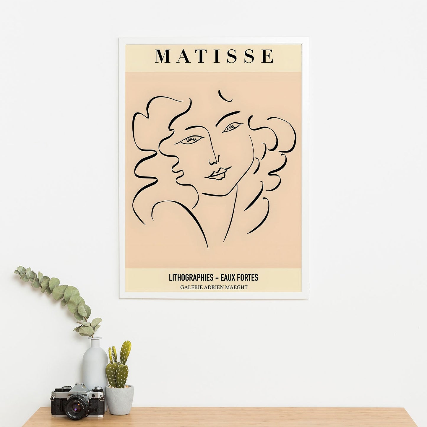 Wes Co Gallery Poster Matisse Elegant Line Portrait 11 x 17" Home Goods - Nordic Border or edge to edge Art Print