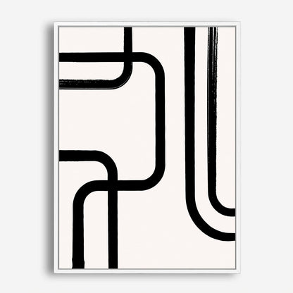 Wes Co Gallery Poster Modern Flow Black Lines 8 x 10" Home Goods - Nordic Border or edge to edge Art Print