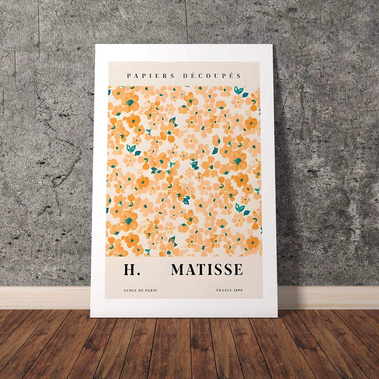 Wes Co Gallery Poster Matisse Floral Cutouts 8 x 10" Home Goods - Nordic Border or edge to edge Art Print
