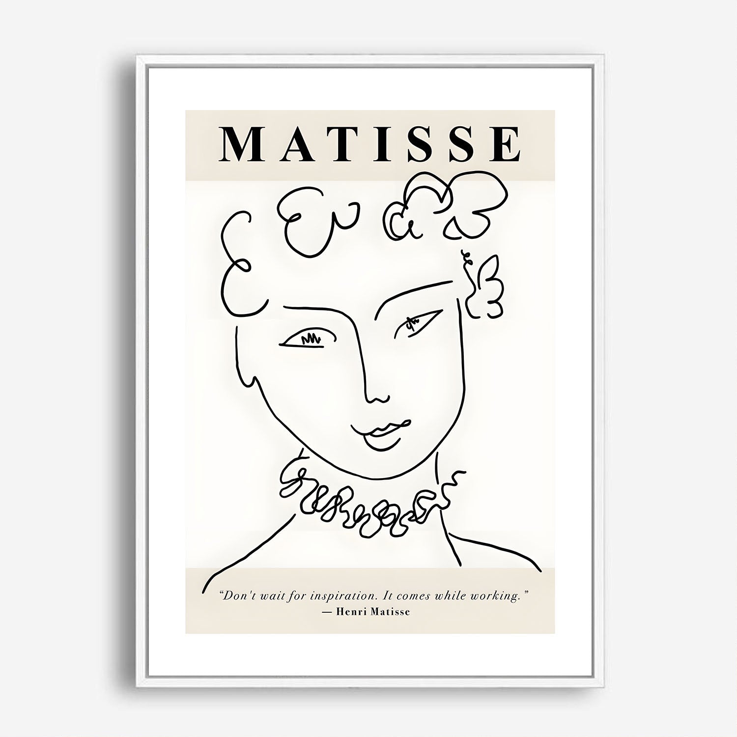 Wes Co Gallery Poster Matisse Line Portrait 5 x 7" Home Goods - Nordic Border or edge to edge Art Print