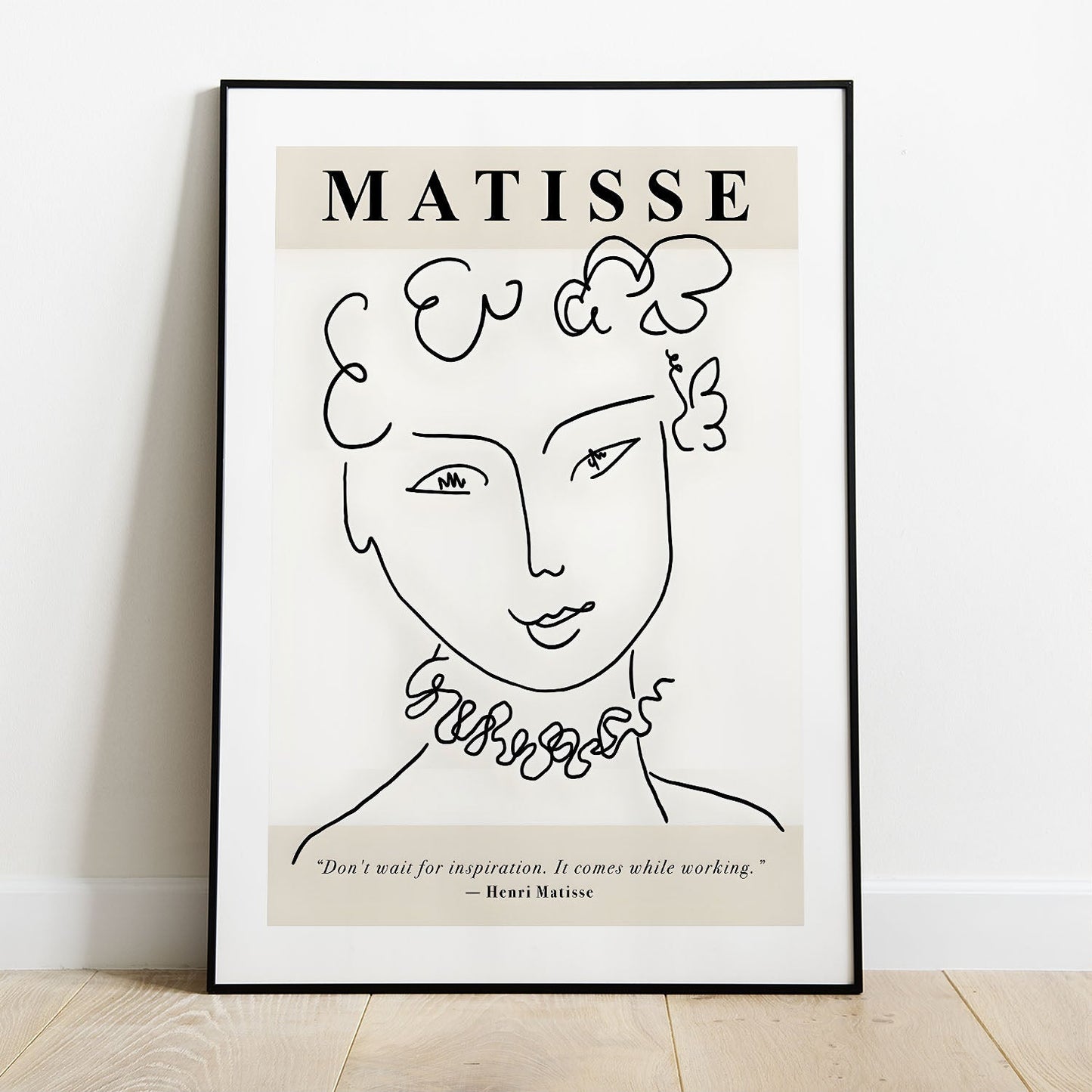 Wes Co Gallery Poster Matisse Line Portrait 5 x 7" Home Goods - Nordic Border or edge to edge Art Print