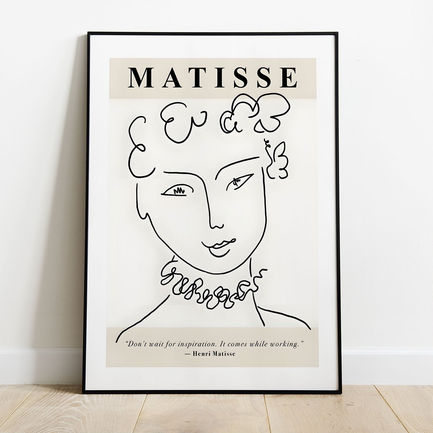 Wes Co Gallery Poster Matisse Line Portrait 5 x 7" Home Goods - Nordic Border or edge to edge Art Print