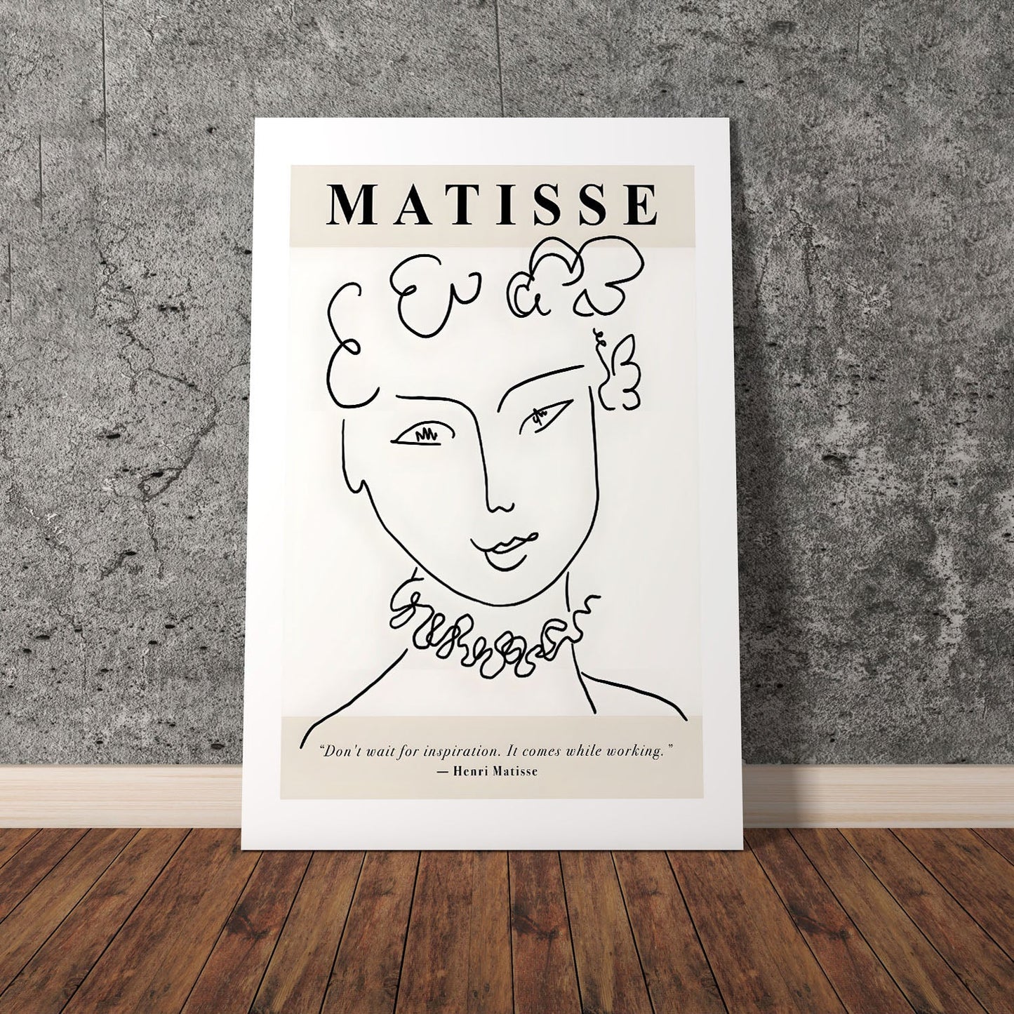 Wes Co Gallery Poster Matisse Line Portrait 8 x 10" Home Goods - Nordic Border or edge to edge Art Print