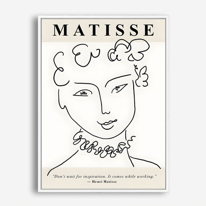 Wes Co Gallery Poster Matisse Line Portrait 8 x 10" Home Goods - Nordic Border or edge to edge Art Print