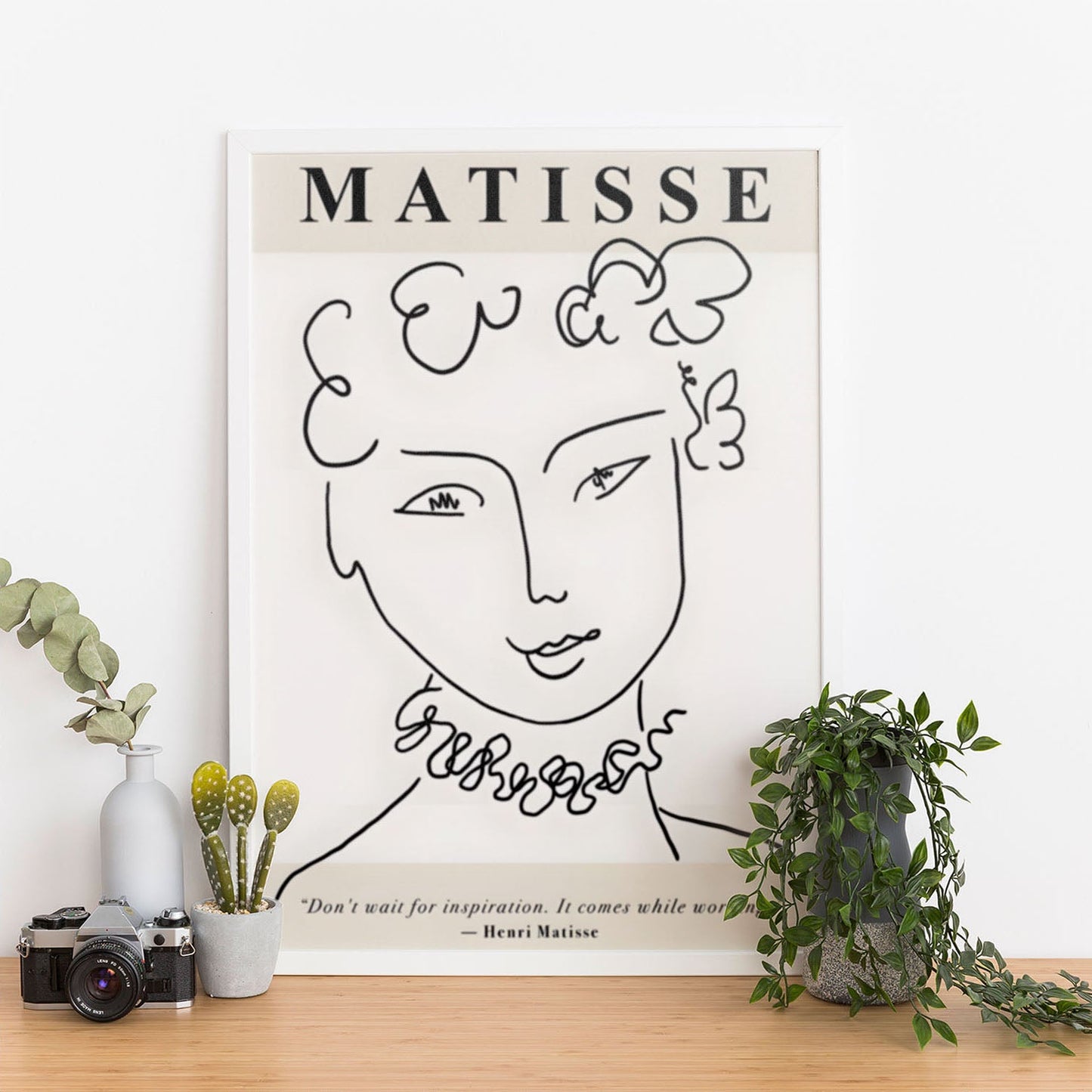 Wes Co Gallery Poster Matisse Line Portrait 11 x 17" Home Goods - Nordic Border or edge to edge Art Print