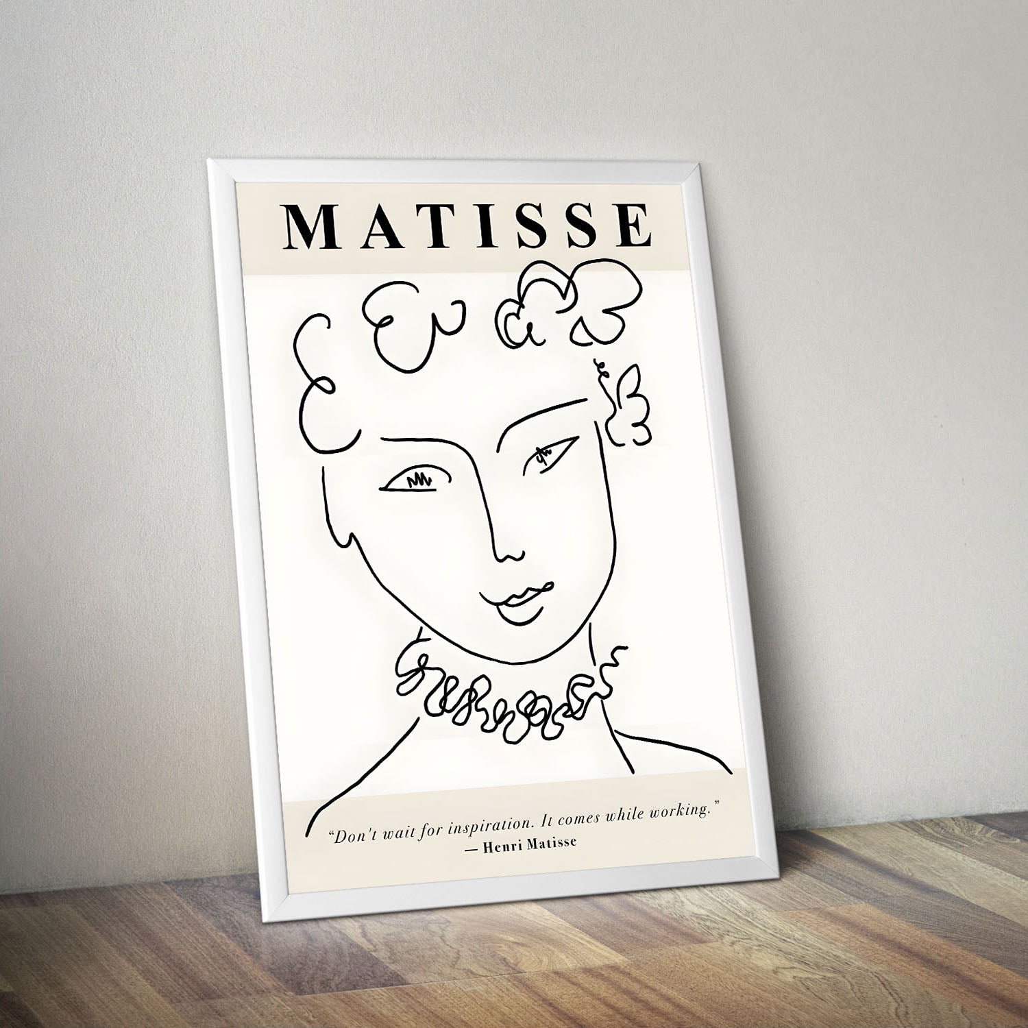 Wes Co Gallery Poster Matisse Line Portrait 11 x 17" Home Goods - Nordic Border or edge to edge Art Print