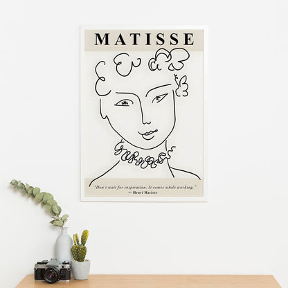 Wes Co Gallery Poster Matisse Line Portrait 11 x 17" Home Goods - Nordic Border or edge to edge Art Print