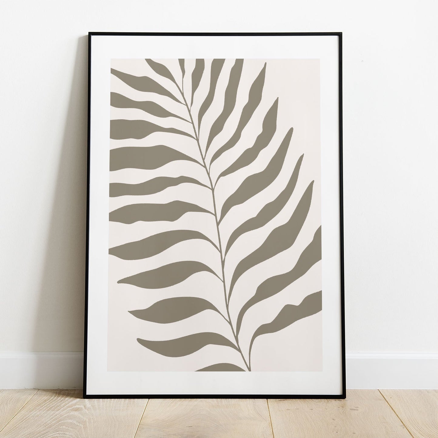 Wes Co Gallery Poster Minimalist Palm Leaf Silhouette 5 x 7" Home Goods - Nordic Border or edge to edge Art Print