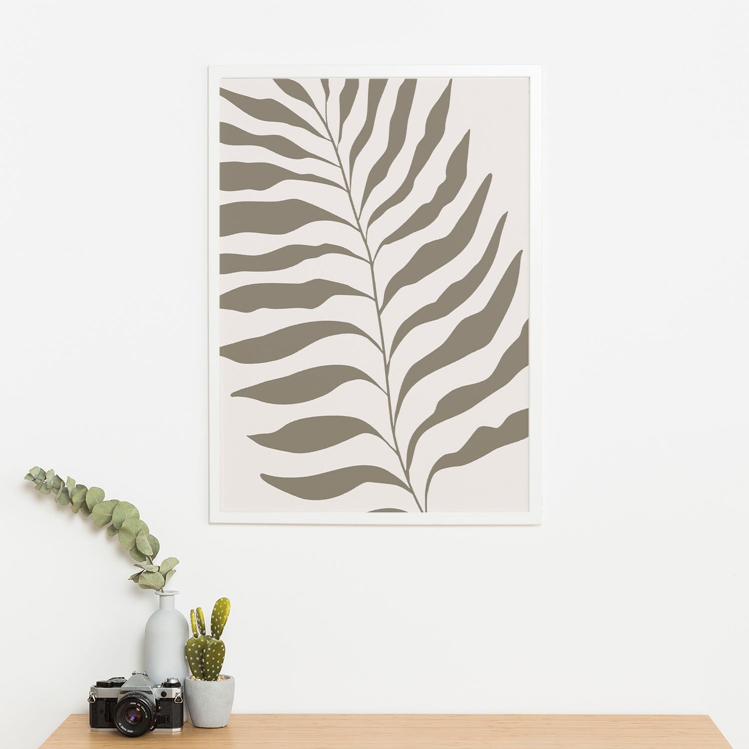 Wes Co Gallery Poster Minimalist Palm Leaf Silhouette 11 x 17" Home Goods - Nordic Border or edge to edge Art Print