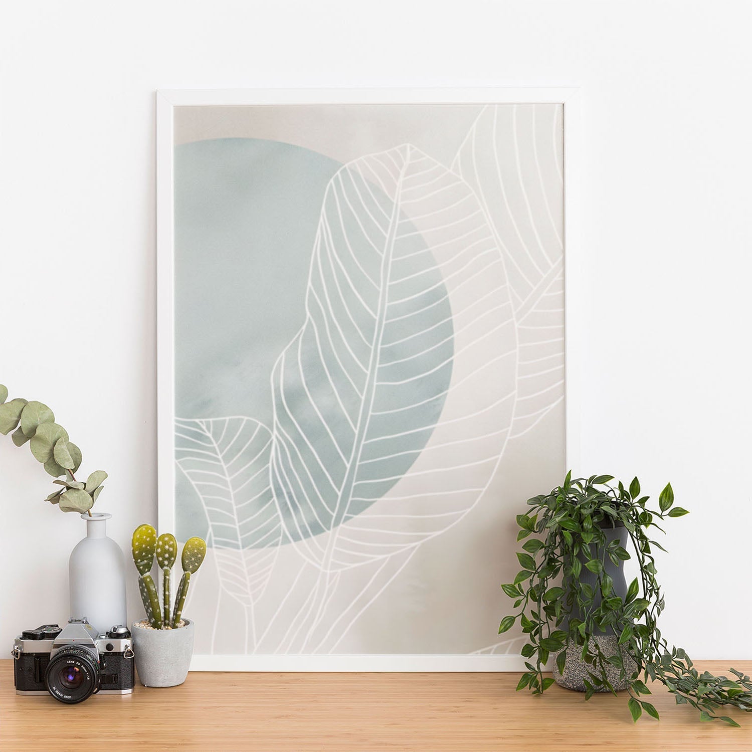 Wes Co Gallery Poster Classic Nordic Leaves 11 x 17" Home Goods - Nordic Border or edge to edge Art Print