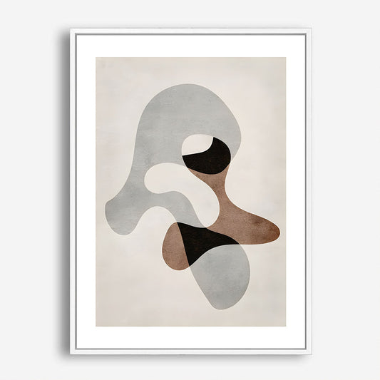 Wes Co Gallery Poster Neutral Tones Organic Shapes 5 x 7" Home Goods - Nordic Border or edge to edge Art Print