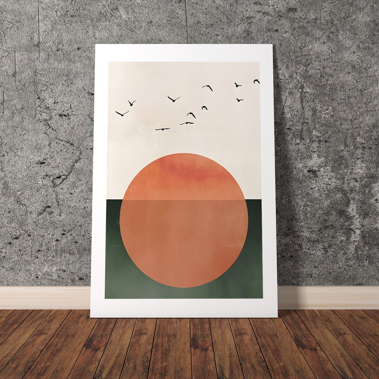 Wes Co Gallery Poster Sunset Birds Silhouette 8 x 10" Home Goods - Nordic Border or edge to edge Art Print