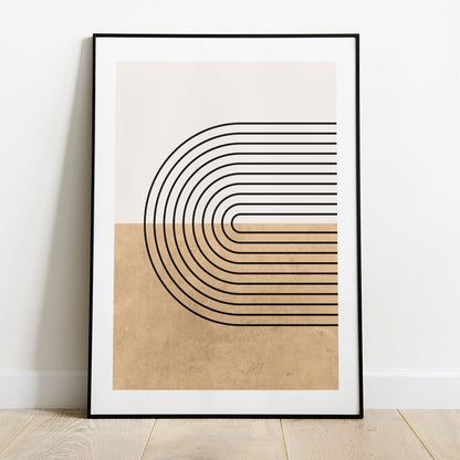 Wes Co Gallery Poster Divided Ripple Lines 5 x 7" Home Goods - Nordic Border or edge to edge Art Print