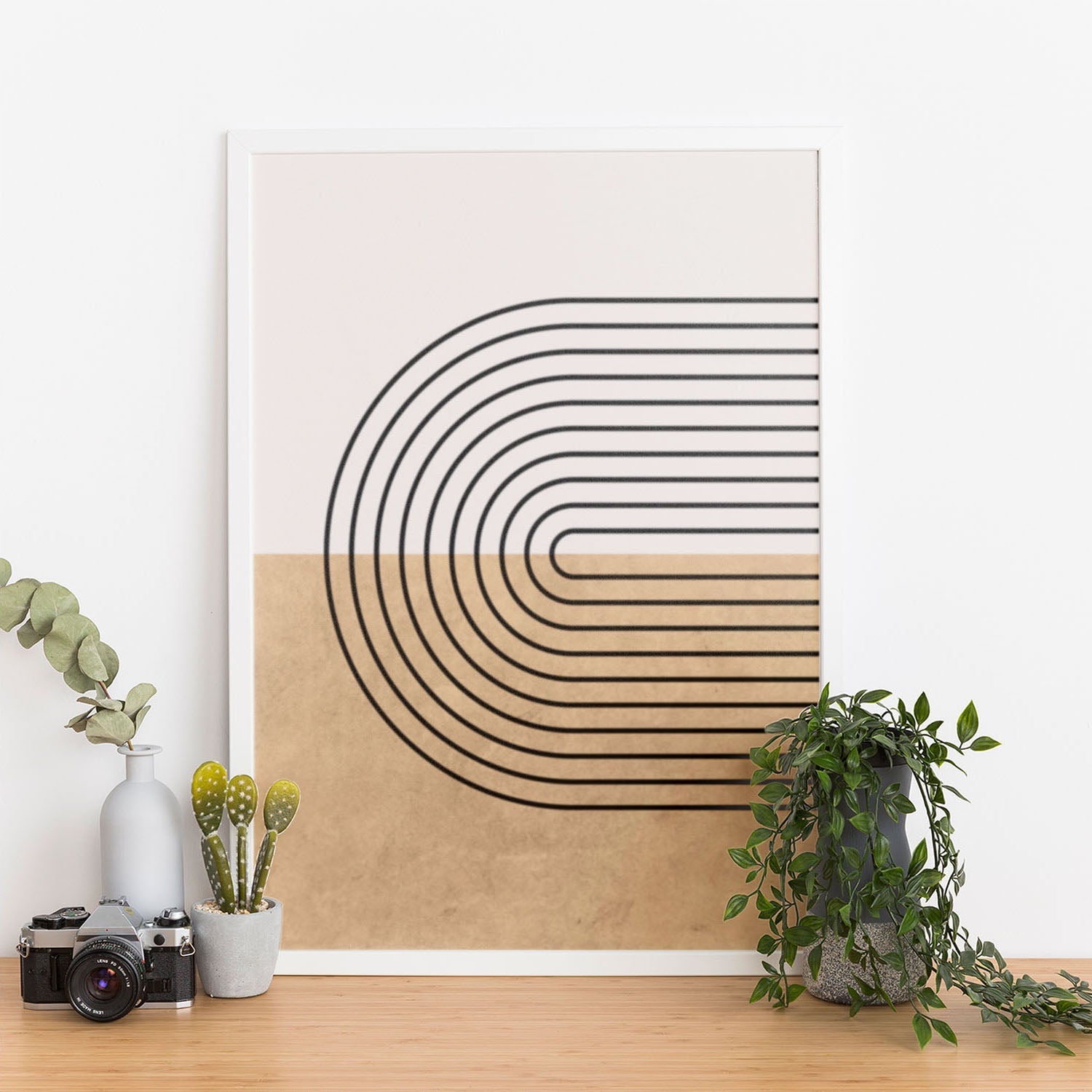 Wes Co Gallery Poster Divided Ripple Lines 11 x 17" Home Goods - Nordic Border or edge to edge Art Print