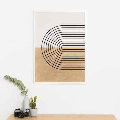 Wes Co Gallery Poster Divided Ripple Lines 11 x 17" Home Goods - Nordic Border or edge to edge Art Print