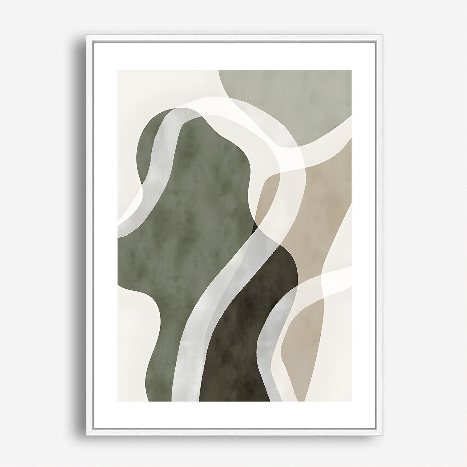 Wes Co Gallery Poster Organic Green Abstract Shapes 5 x 7" Home Goods - Nordic Border or edge to edge Art Print