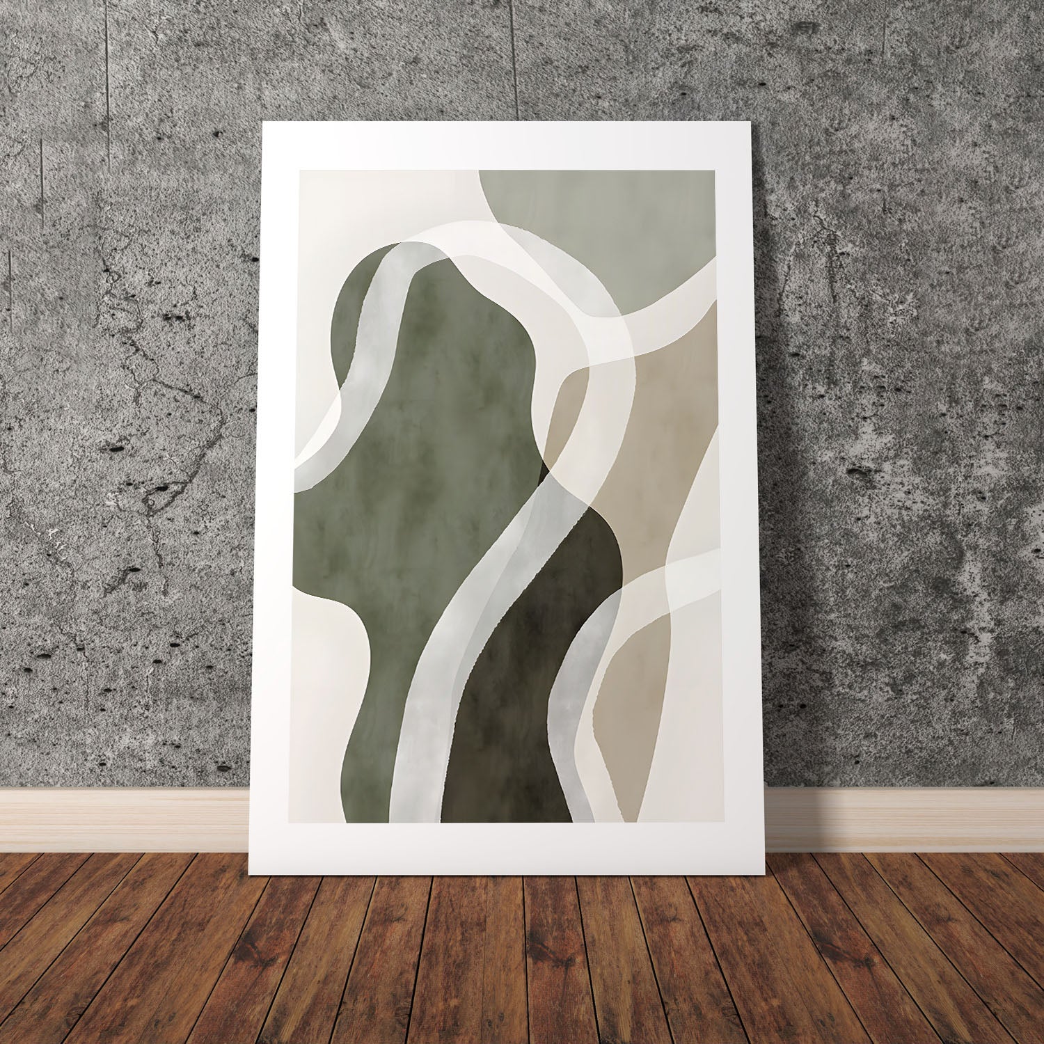 Wes Co Gallery Poster Organic Green Abstract Shapes 8 x 10" Home Goods - Nordic Border or edge to edge Art Print