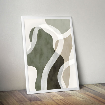 Wes Co Gallery Poster Organic Green Abstract Shapes 11 x 17" Home Goods - Nordic Border or edge to edge Art Print